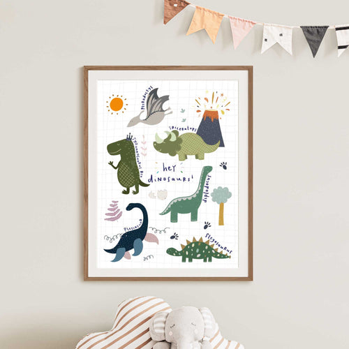Dinosaur Print | Nursery Print | Kids Wall Art