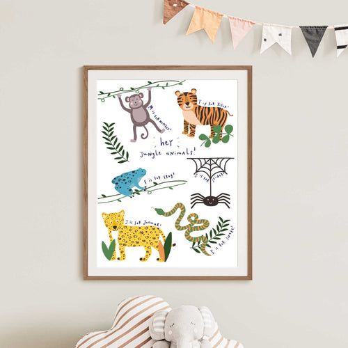 Sky Print | Sky Animals | Nursery Print | Kids Wall Art