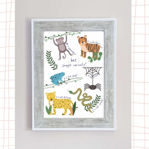 Jungle Print | Jungle Animals | Nursery Print | Kids Wall Art