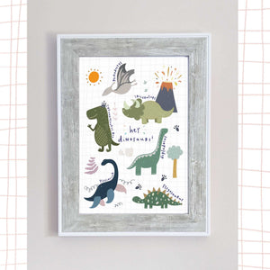 Dinosaur Print | Nursery Print | Kids Wall Art