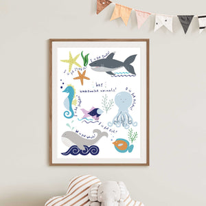 Underwater Print | Under The Sea | Nursery Print | Kids Wall Art