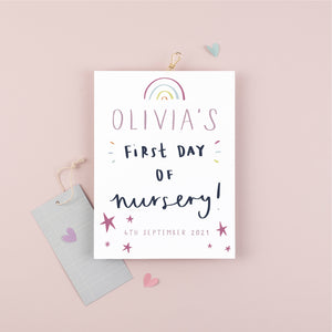 Personalised First Day Milestone Card